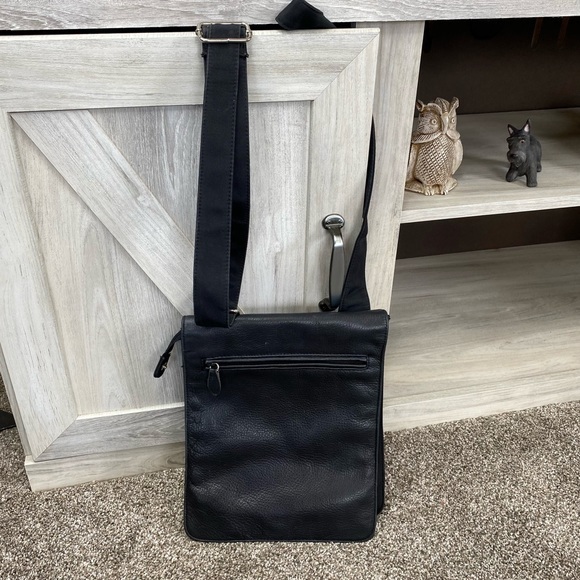 Carlo D' Santi Leather Front Flap Organizer Bag Tote Shoulder Newsboy RARE - Picture 1 of 15